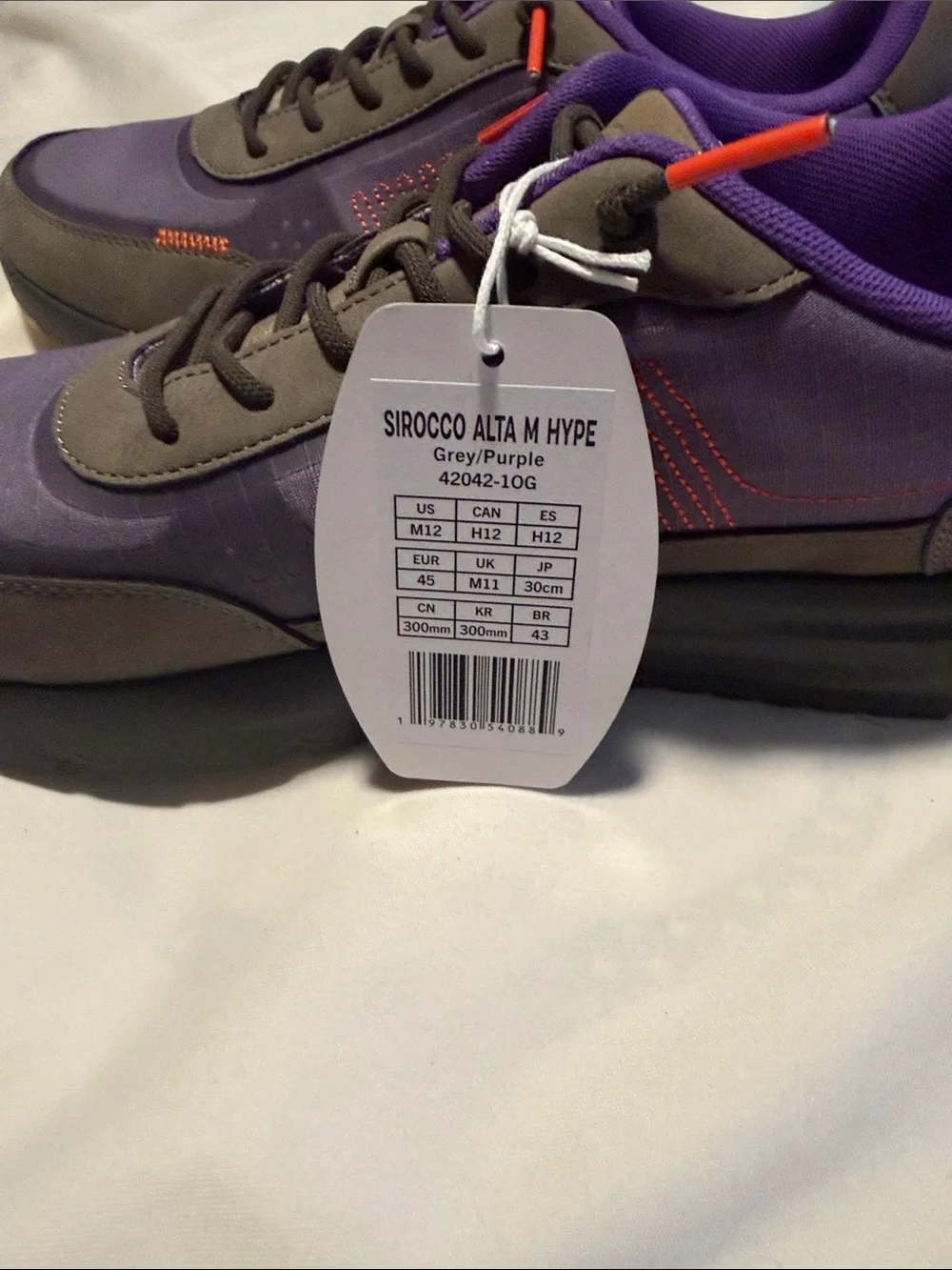 Hey Dude Men's Sirocco Alta Hype Purple & Gray Sneakers with Orange Accents